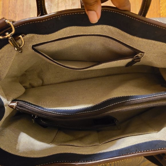 Dooney & Bourke- Navy Blue dark leather tote - Picture 9 of 9